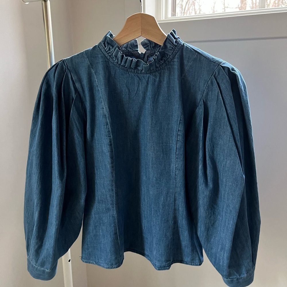 Zara denim blouse